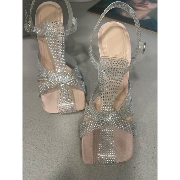 Zara Vinyl Heeled Caged Sandals Sz EU 37 - Picture 4 of 9